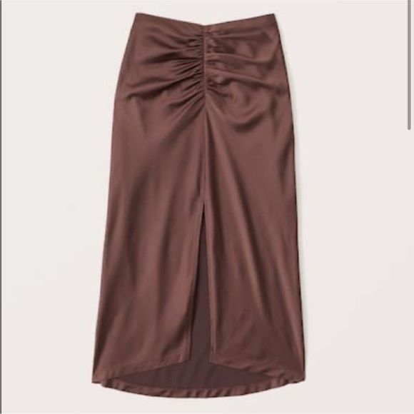 Abercrombie & Fitch Satin Cinched Midi Skirt & Cutout Halter Top - Picture 5 of 6
